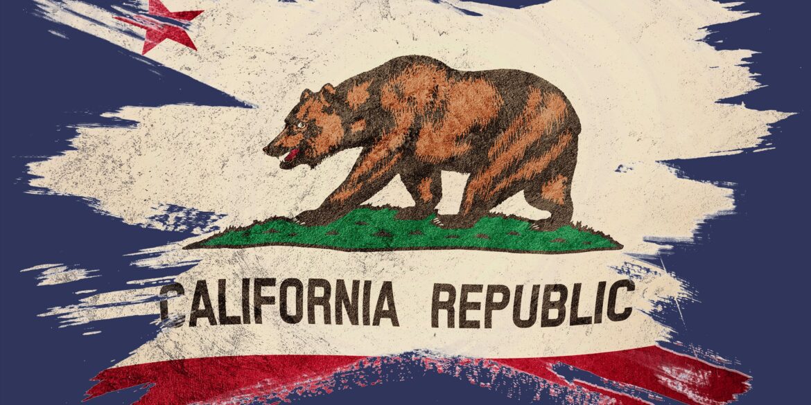 Tattered California flag