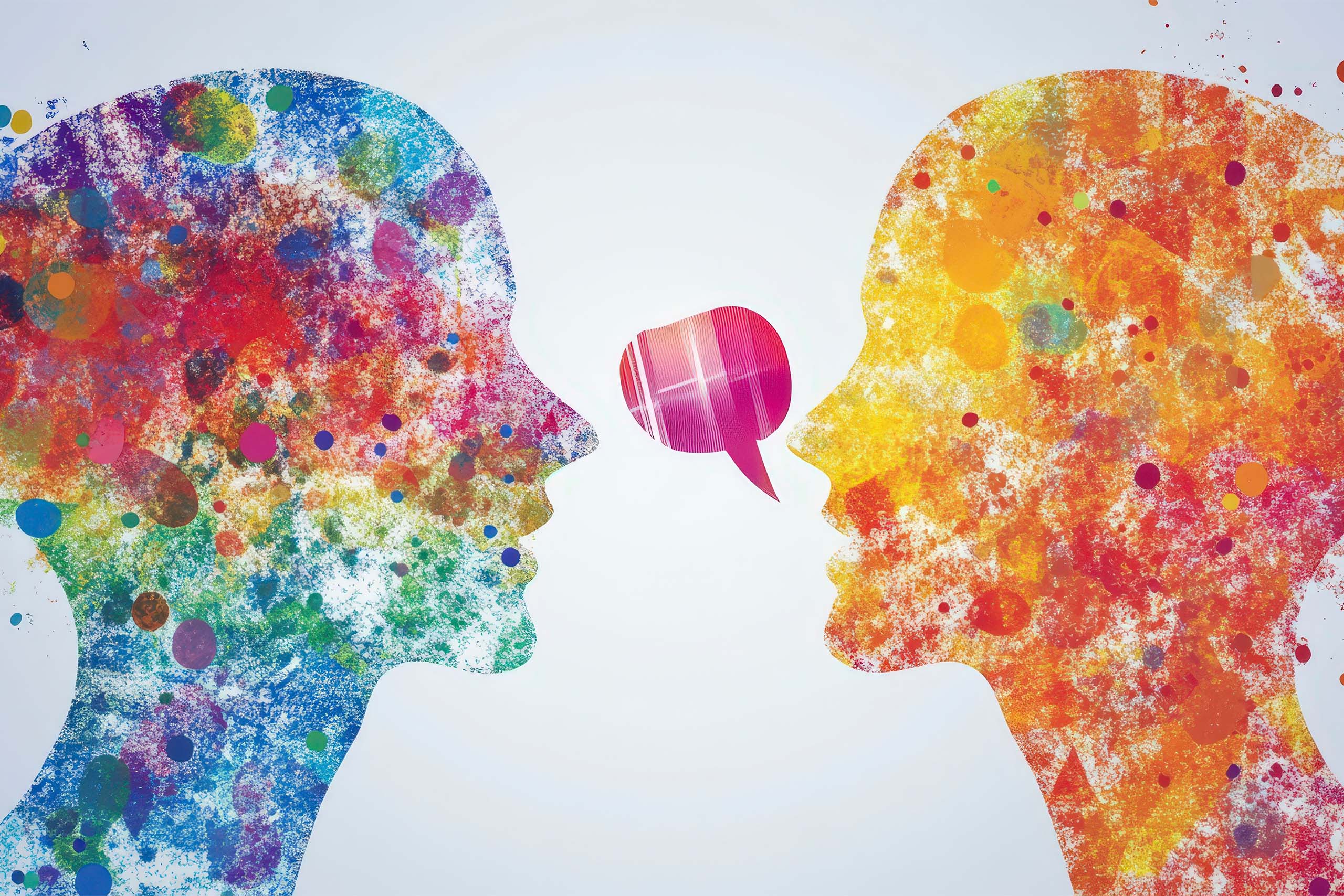 Couple communicating lovingly abstract