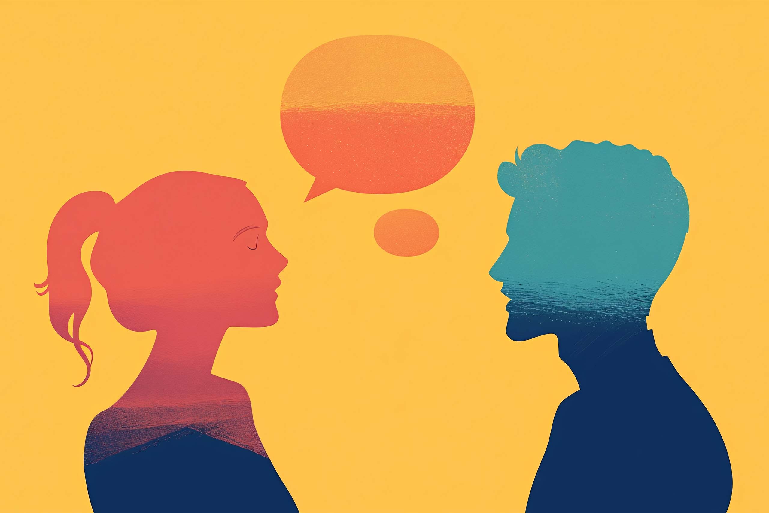 Couple talking about marriage
