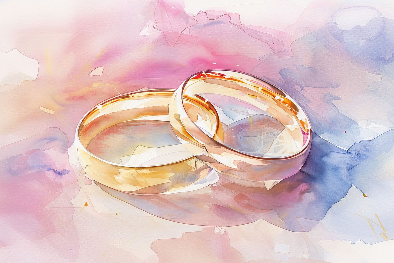 Illustration of wedding bands