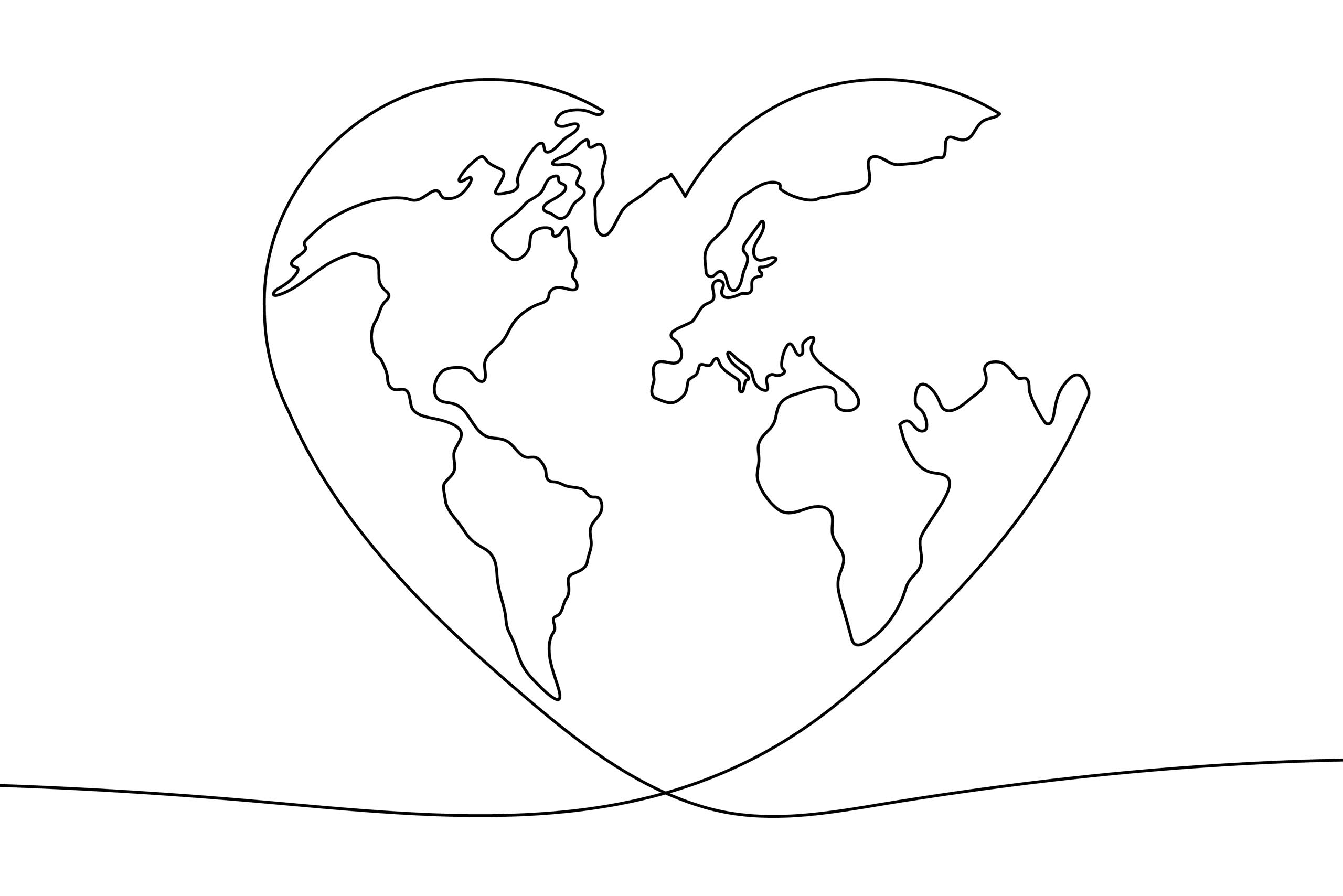 Open heart made into a map illustration