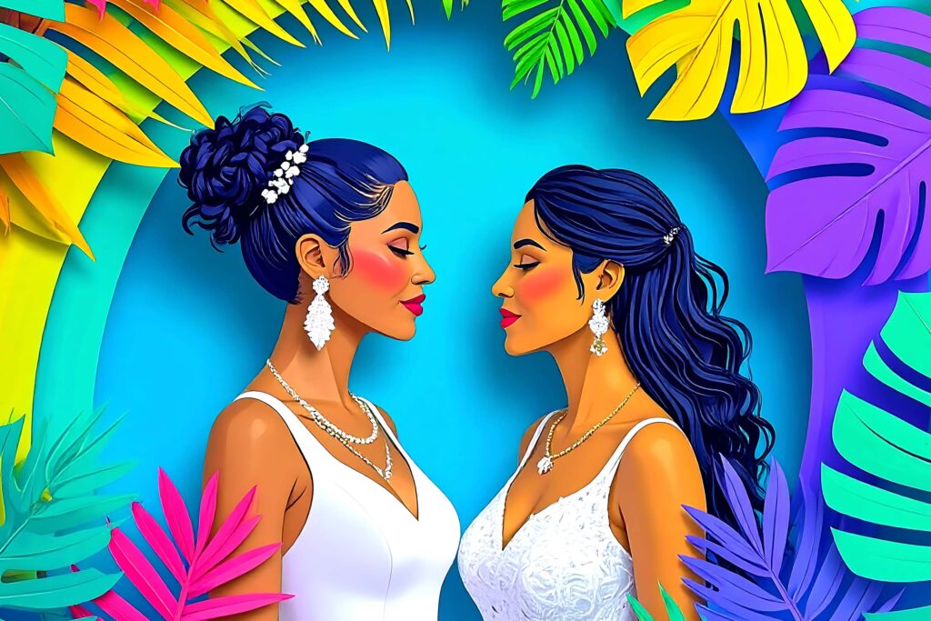 Lesbian couple getting married