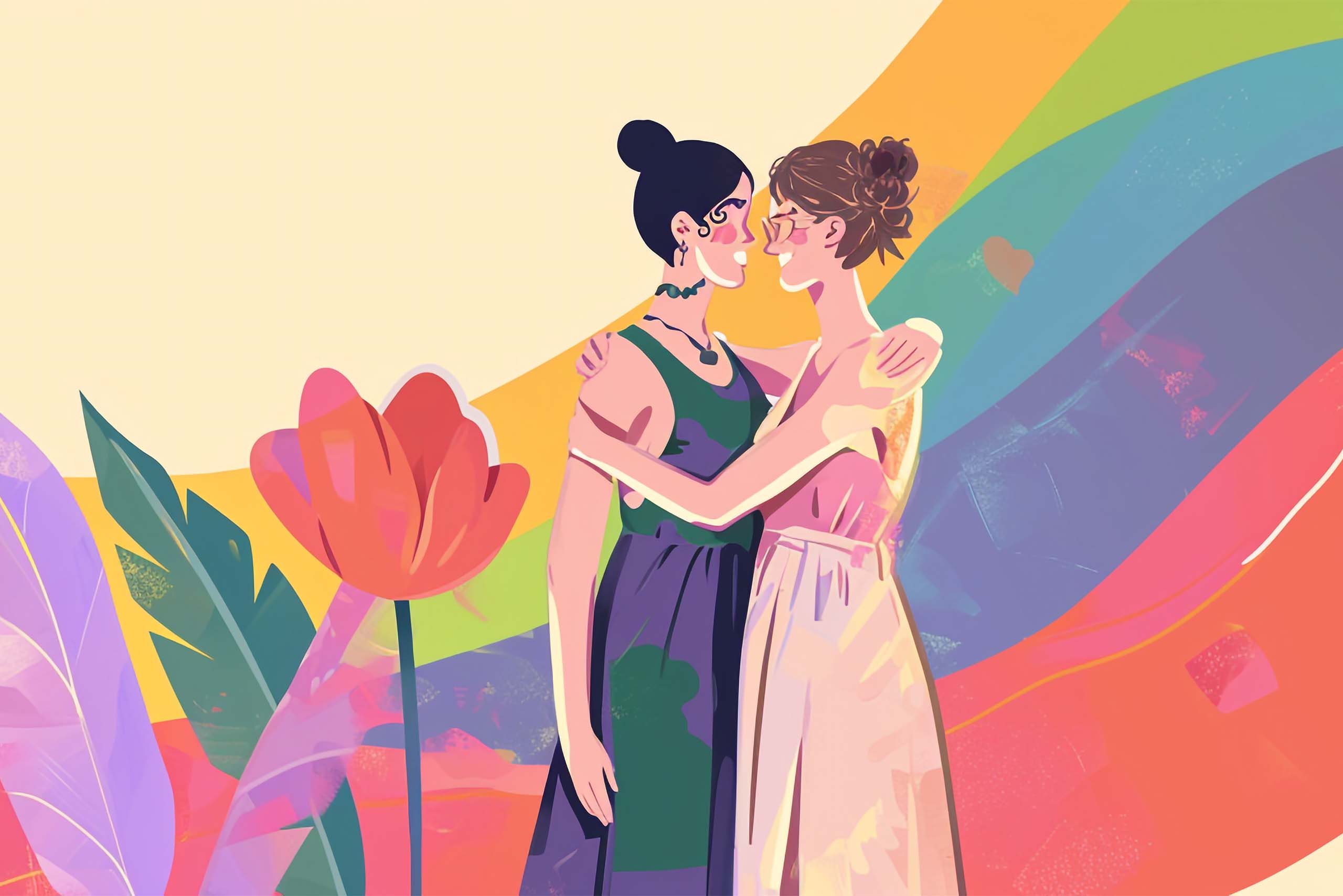 Lesbian couple in love