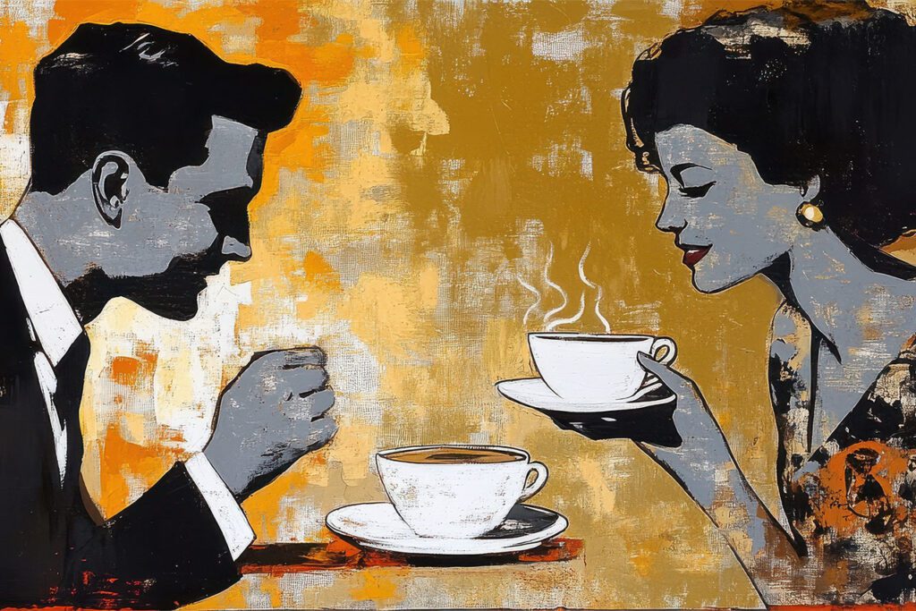 Man and woman having a conversation