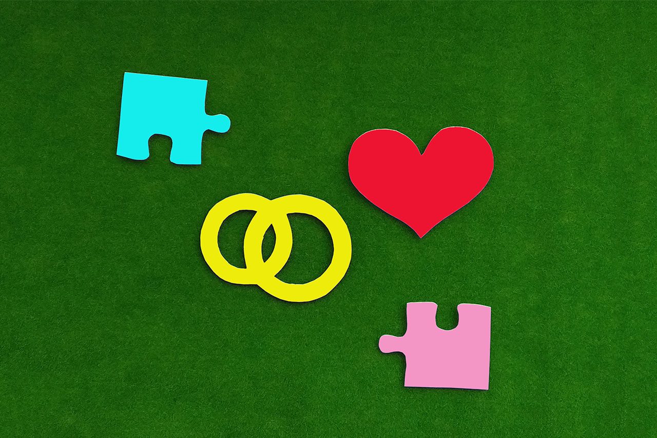 puzzle pieces and rings