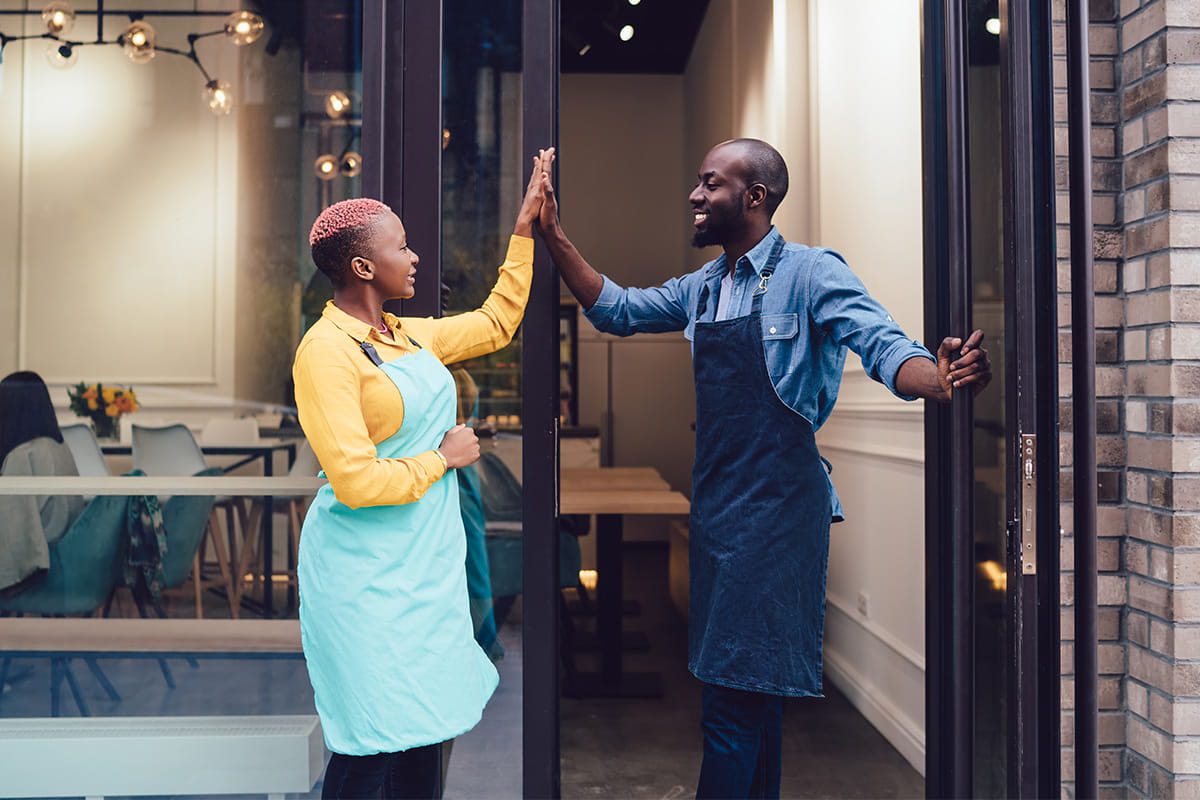 A couple working in a family business