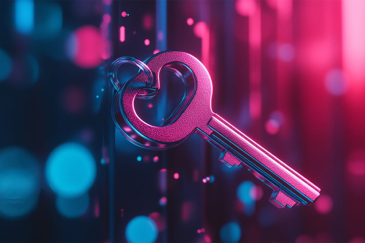 Key with heart shape