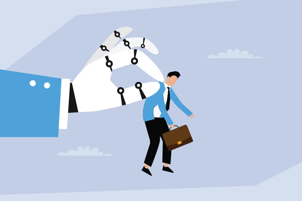 man picked up by hand