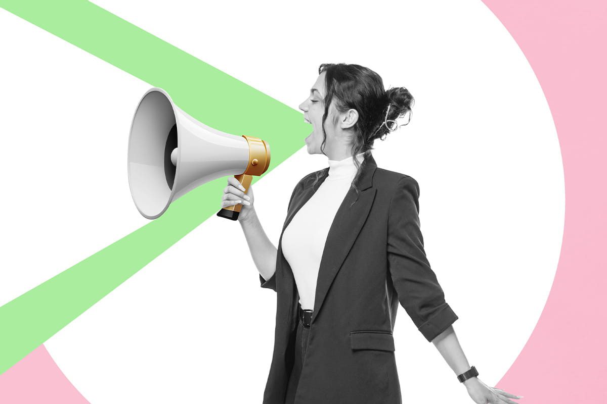 woman with megaphone