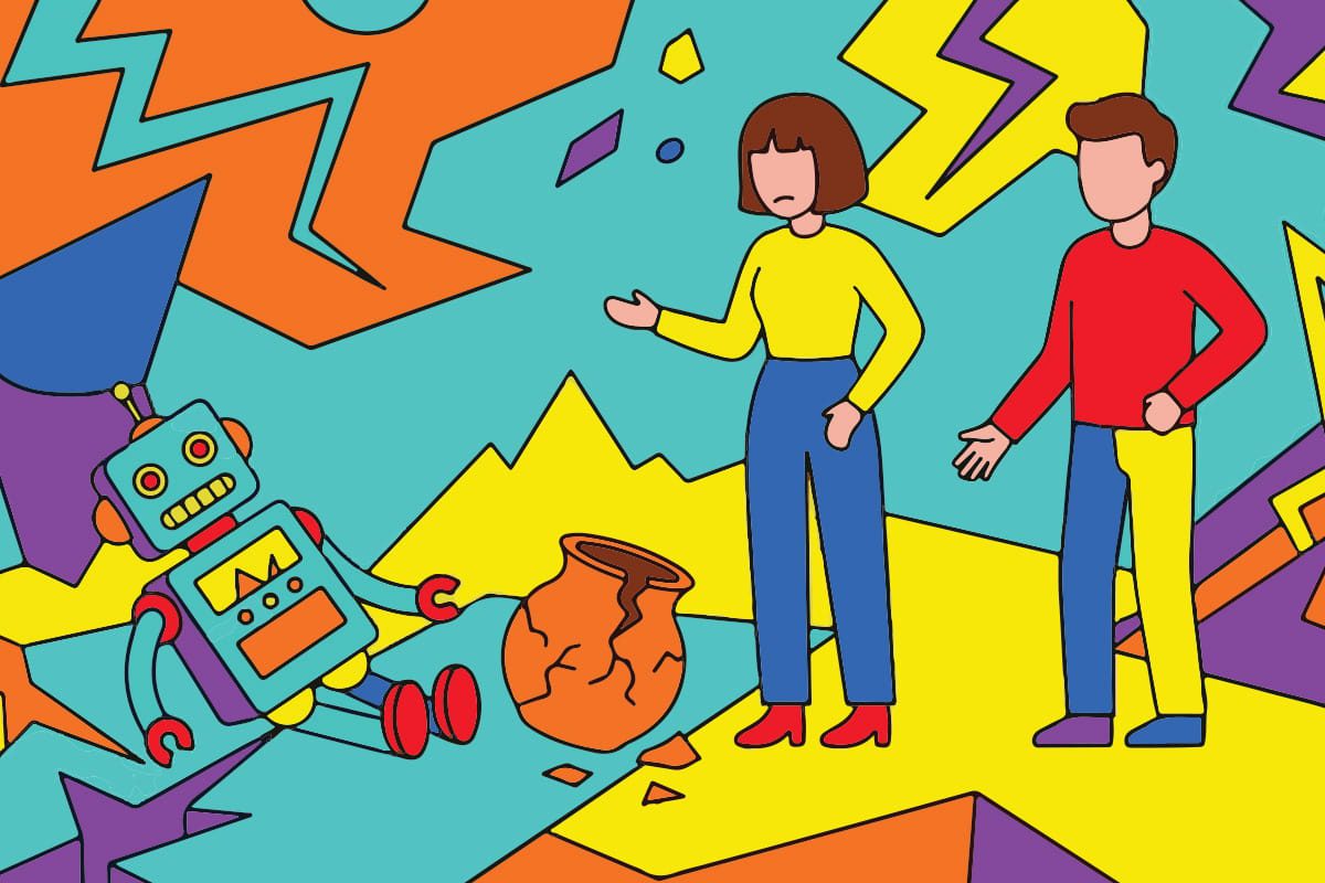 Couple and a robot disaster