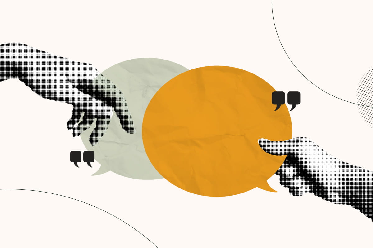 Two hands talking