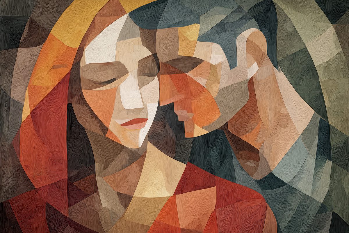 Abstract depiction of a couple