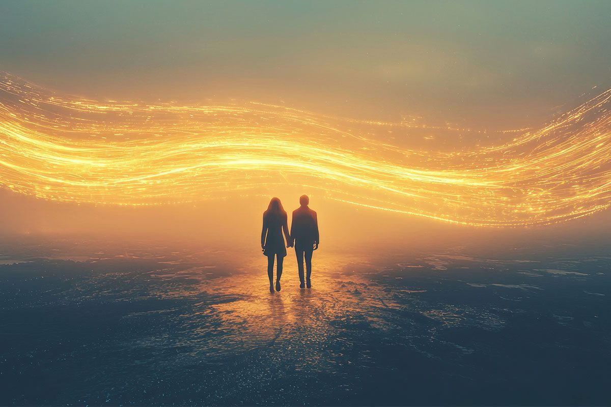 Couple holding hands