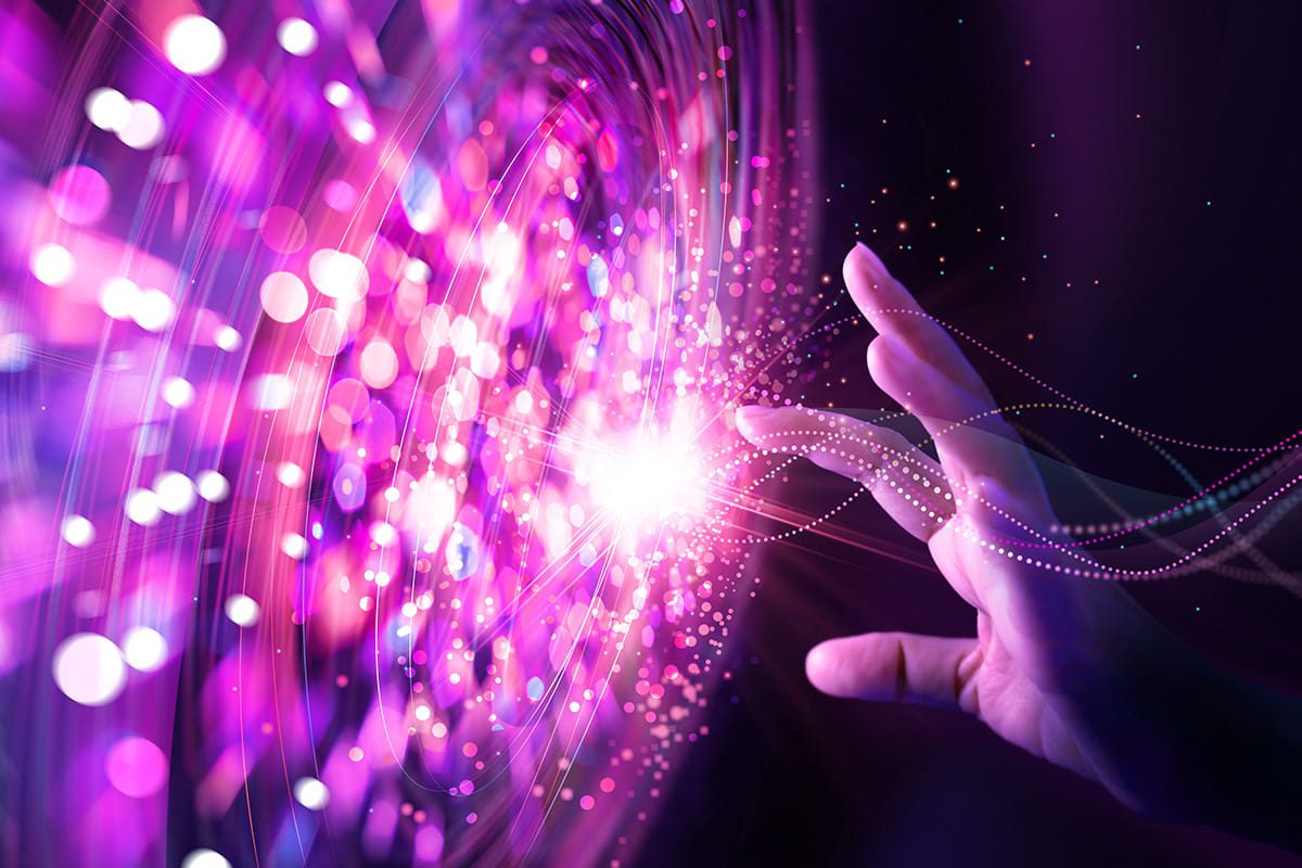 Hand touching lights
